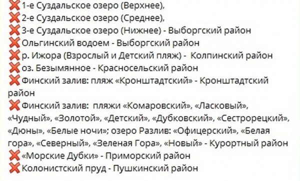 Роспотребнадзор не нашёл в Петербурге пригодных для купания водоёмов Роспотребнадзор не нашёл в Петербурге пригодных для купания водоёмов