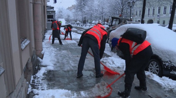 Петербургские студенты вышли на борьбу со снегом