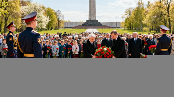 Память героев блокады почтили на Пискаревском кладбище Петербурга