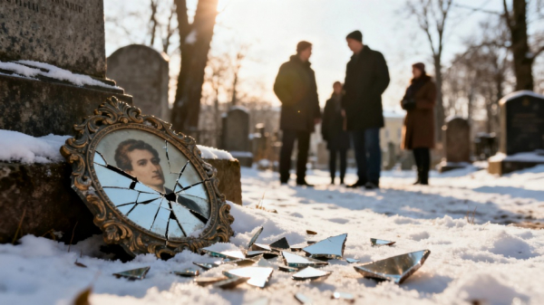 Плита на могиле Романа Трахтенберга в Петербурге снова рухнула Плита на могиле Романа Трахтенберга в Петербурге снова рухнула